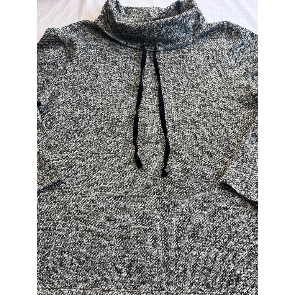 Lane Bryant Cowl Neck Boucle Sweatshirt Womens sz 14/16 Black White Cozy Casual - Picture 2 of 13